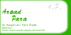 arpad para business card