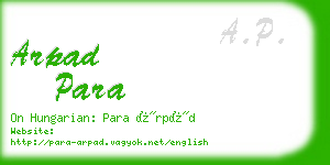 arpad para business card